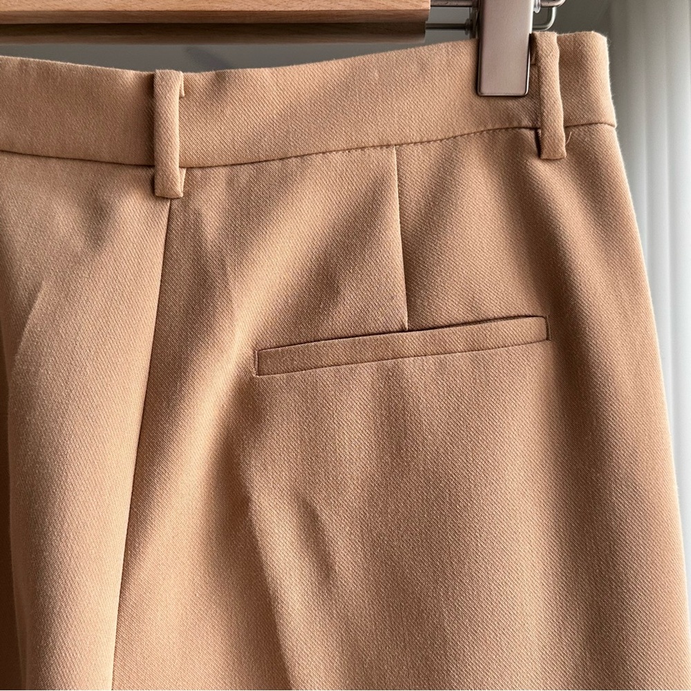 Wide-Leg High-Waist Tan Trousers - Picture 5 of 7
